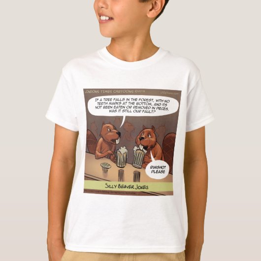 T-shirt Caricature amusante du castor (Devant)
