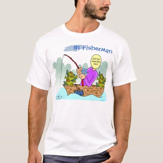T-shirt Caricature amusante du pêcheur (Devant)