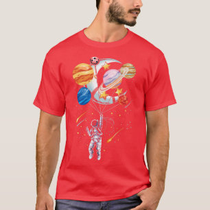 T-shirt Caricature Astronaut Space Ballotte Planètes Premi