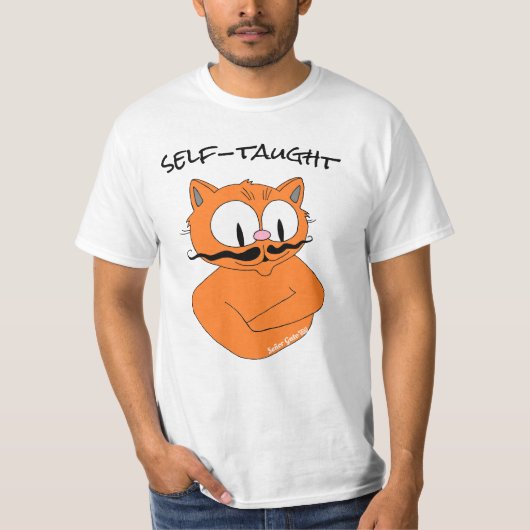 T-shirt Caricature autodidacte Mustache chat Señor Gato (Devant)