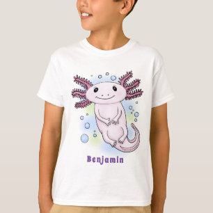 T-shirt Caricature axolotl rose adorable