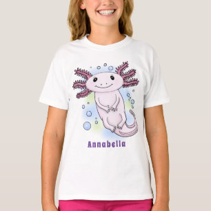T-shirt Caricature axolotl rose adorable