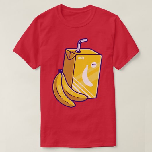 T-shirt Caricature Banana Juice Box (Design devant)