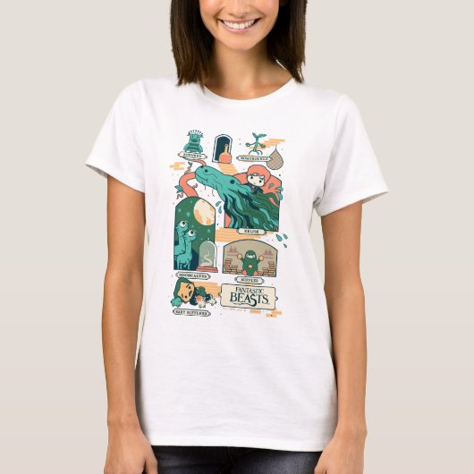 T-shirt Caricature Bêtes fantastiques Scènes (Devant)