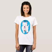 T-shirt Caricature blanche de terrier de l'ouest (Devant entier)