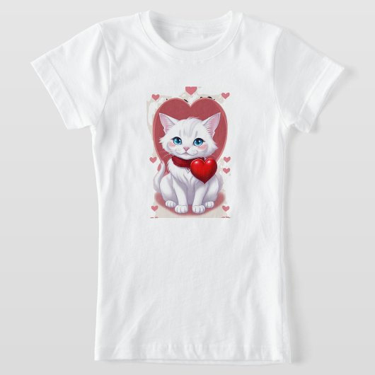 T-shirt caricature chaton blanc mignon