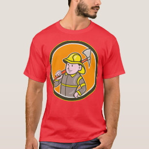 T-shirt Caricature circulaire pompier