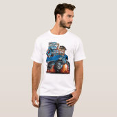 T-shirt Caricature classique de la voiture de sport améric (Devant entier)