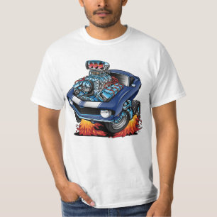 T-shirt Caricature classique d'une voiture musculaire amé