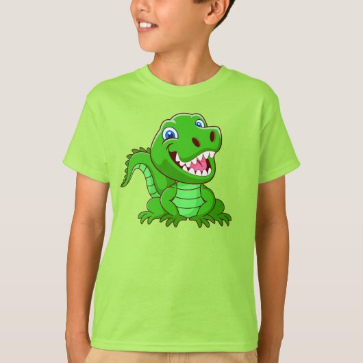 T-shirt Caricature crocodile souriante (Devant)
