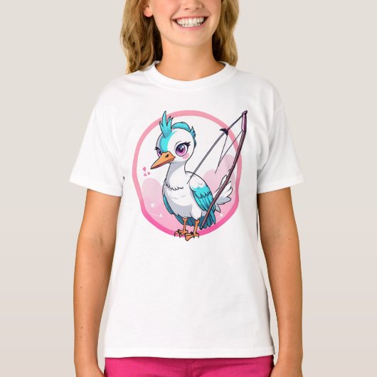 T-shirt Caricature Cute White Swan (Devant)