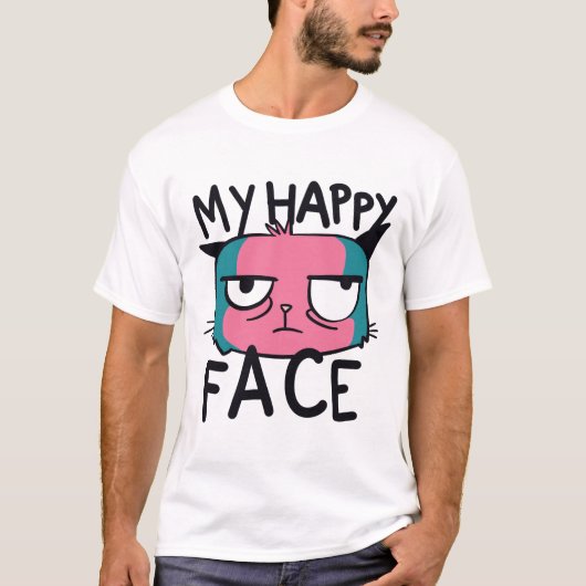 T-shirt Caricature d'animal de chat grumpy (Devant)