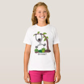 T-shirt Caricature de bande de gibbon joyeux (Devant entier)