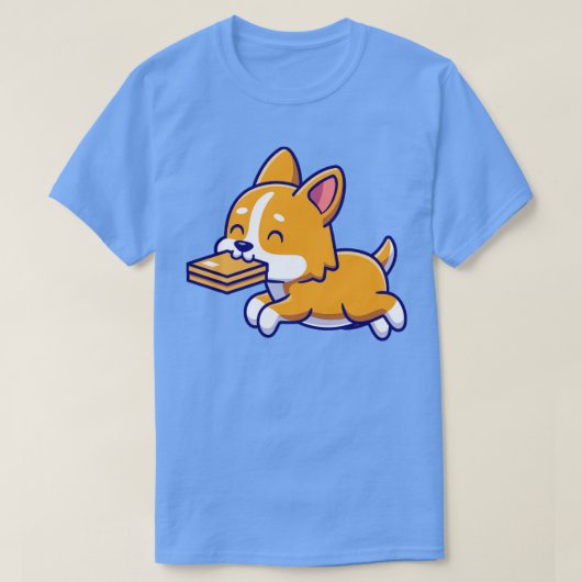 T-shirt Caricature de boîte à mignons corgi chien (Design devant)