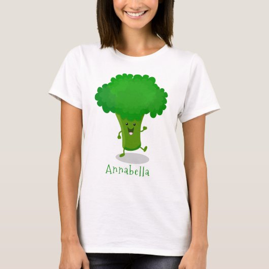 T-shirt Caricature de brocoli dansant Cute kawaii (Devant)