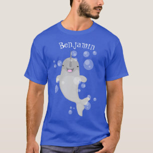 T-shirt Caricature de bulles de narval joyeux