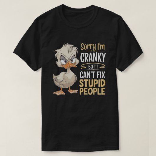 T-shirt Caricature de canard croustillant - Drôle Cranky A (Design devant)