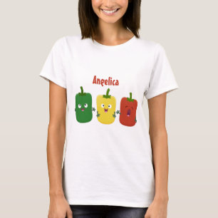 T-shirt Caricature de chant trio capsicum poivre clair