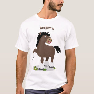 T-shirt Caricature de cheval de trait de Cute Clydesdale