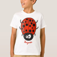 Caricature de coccinelle rouge joyeux