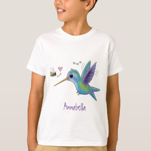 T-shirt Caricature de colibri d'abeille mignonne