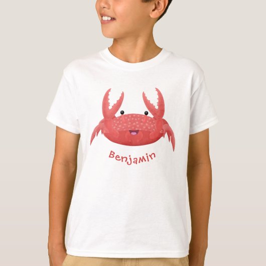 T-shirt Caricature de crabe rouge cuite (Devant)