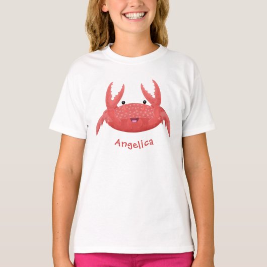 T-shirt Caricature de crabe rouge cuite (Devant)