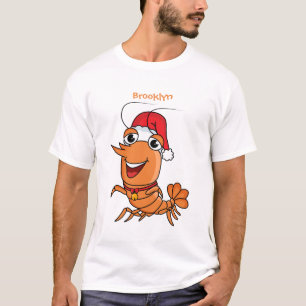 T-shirt Caricature de crevettes de Noël joyeux