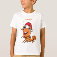 Caricature de crevettes de Noël joyeux