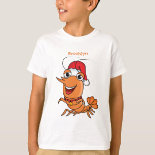 T-shirt Caricature de crevettes de Noël joyeux