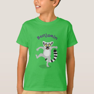 T-shirt Caricature de danse lémurienne en anneau mignon