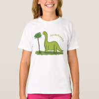 Caricature de dinosaure de brontosaurus vert migno