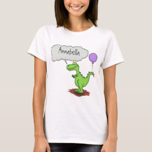 T-shirt Caricature de dragon dragon drôle et vert respiran