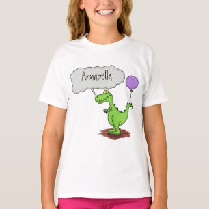 T-shirt Caricature de dragon dragon drôle et vert respiran
