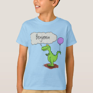 T-shirt Caricature de dragon dragon drôle et vert respiran