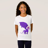 T-Shirt Caricature de dragon violet (Devant entier)