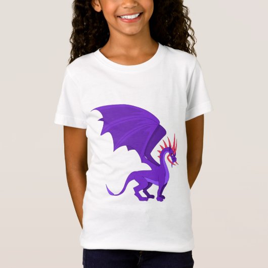 T-Shirt Caricature de dragon violet (Devant)
