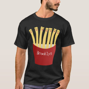 T-shirt Caricature de frites Cute kawaii fast food