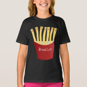 T-shirt Caricature de frites Cute kawaii fast food