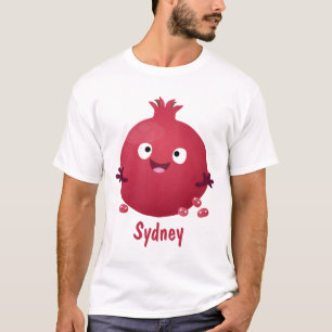 T-shirt Caricature de fruits à la grenade joyeux