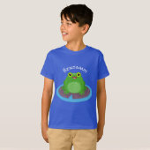 T-shirt Caricature de grenouille verte mignonne (Devant entier)