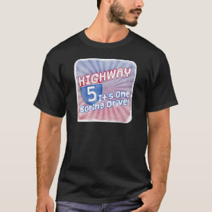 T-shirt Caricature de la Slogan Highway Five