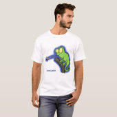 T-shirt Caricature de lézard de caméléon vert joyeux (Devant entier)