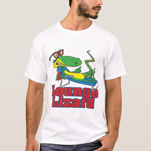 T-shirt caricature de lézard salon (Devant)