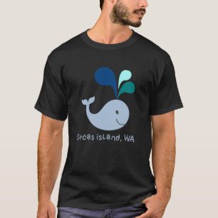 T-shirt Caricature de l'île Orcas Washington Cute Whale Lo
