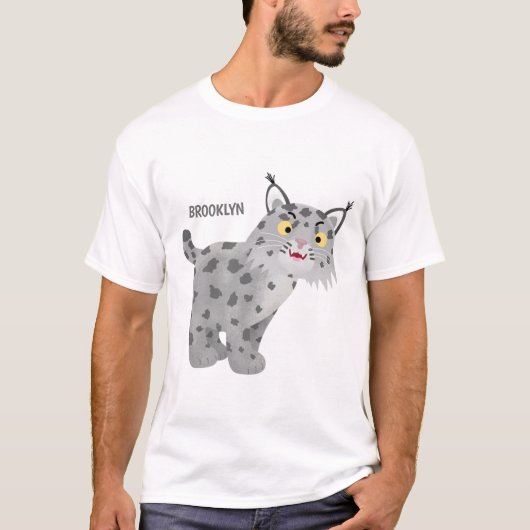 T-shirt Caricature de lynx de lynx de lynx (Devant)