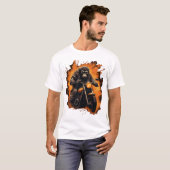 T-shirt Caricature de motocycliste singe (Devant entier)