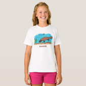 T-shirt Caricature de natation de Cute platypus (Devant entier)