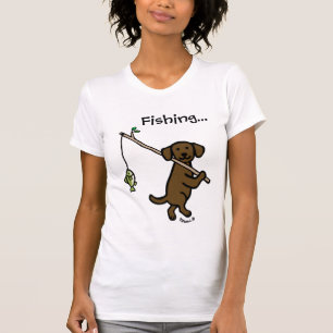 T-shirt Caricature de pêche au chocolat Labrador