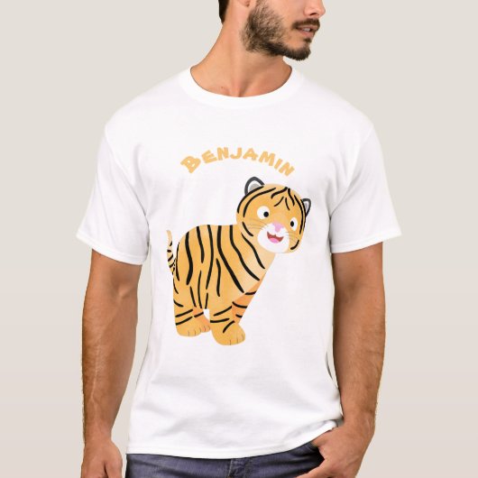 T-shirt Caricature de petit tigre joyeux (Devant)